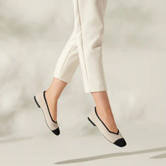 Square-Toe V-Cut Flats (Margot 2.0)