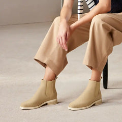 Square-Toe Ankle Chelsea Boots (Clara)