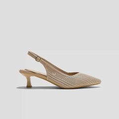 Pointed-Toe Kitten Slingback Heels (Selena)