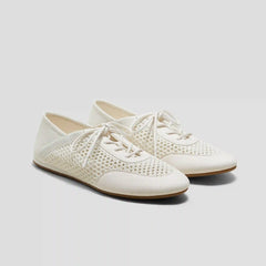 Round-Toe Lace-Up Mesh Sneakers (Yara)