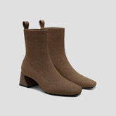 Square-Toe Water-Repellent Block Heeled Boots (Regina Pro)