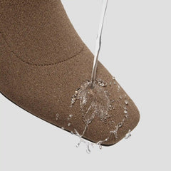 Square-Toe Water-Repellent Block Heeled Boots (Regina Pro)