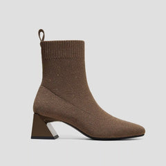 Square-Toe Water-Repellent Block Heeled Boots (Regina Pro)
