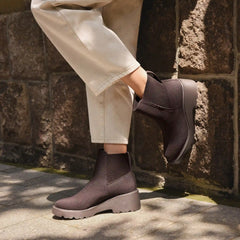 Round-Toe Chunky Platform Travel Boots (Everly)