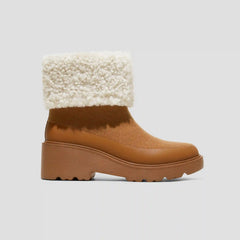 Faux Fur Platform Chunky Wedge Boots (Elaine)