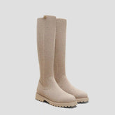 Round-Toe Stretchy Wool Knee-High Boots (Filipa)