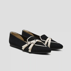 Pointed-Toe Aria Crisscross Loafers (Marvis)