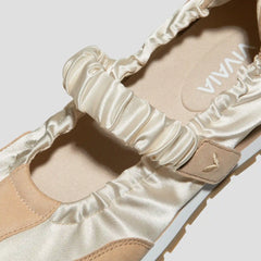 Round-Toe Satin Mary Janes (Ayla)