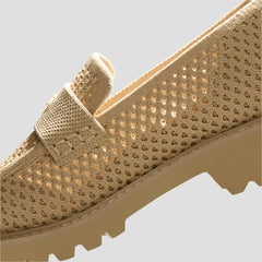 Round-Toe Platform Chunky Heel Loafers (Francesca)