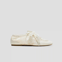 Square-Toe Lace-Up Sneakerinas (Cristina)