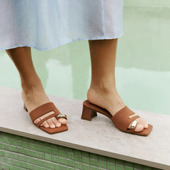 Square-Toe Toe Ring Sandals (Jayna)