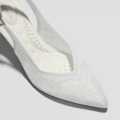 Pointed-Toe Lace Reborn™ Slingback Heels (Addison)