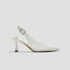 Pointed-Toe Lace Reborn™ Slingback Heels (Addison)