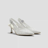 Pointed-Toe Lace Reborn™ Slingback Heels (Addison)