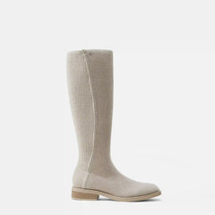 Square-Toe Knee-High Boots (Aida)
