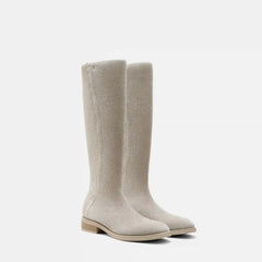 Square-Toe Knee-High Boots (Aida)