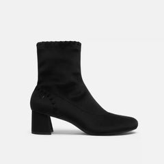 Round-Toe Velvet Whipstitched Ankle Boots (Rhoda)