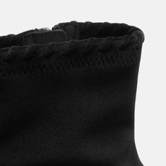 Round-Toe Velvet Whipstitched Ankle Boots (Rhoda)
