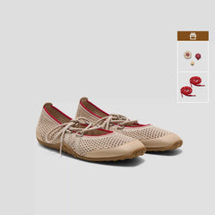Square-Toe Hybrid Mesh Mary Janes (Cecily)