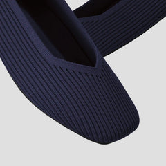 Square-Toe V-Cut Flats (Margot 2.0)