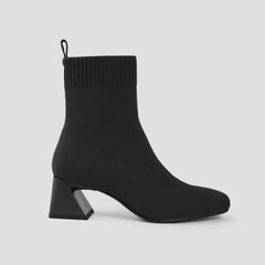 Square-Toe Water-Repellent Block Heeled Boots (Regina Pro)