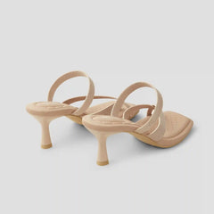 Square-Toe Mid Heel Strappy Sandals (Alina)