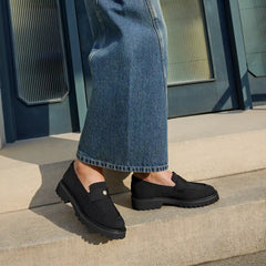 Round-Toe Platform Chunky Heel Loafers (Francesca)