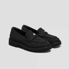 Round-Toe Platform Chunky Heel Loafers (Francesca)
