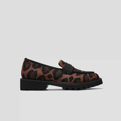 Round-Toe Platform Chunky Heel Loafers (Francesca)