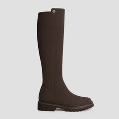 Round-Toe Stretchy Wool Knee-High Boots (Filipa)