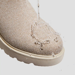 Round-Toe Knee-High Wool Wedge Boots (Eduarda)