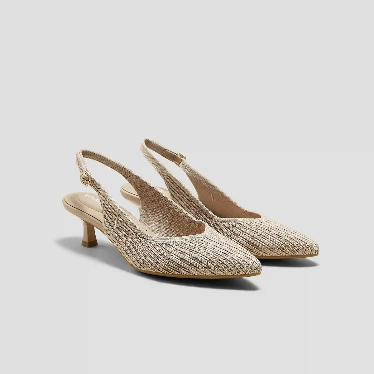Pointed-Toe Kitten Slingback Heels (Selena)