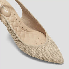 Pointed-Toe Kitten Slingback Heels (Selena)
