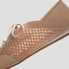 Round-Toe Lace-Up Mesh Sneakers (Yara)