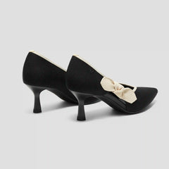 Pointed-Toe Bow Stilettos (Ashley)
