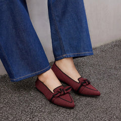 Pointed-Toe Bow Loafers (Michelle 2.0)