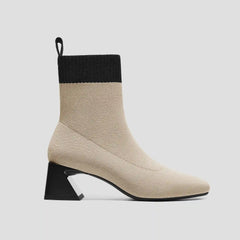 Square-Toe Water-Repellent Block Heeled Boots (Regina Pro)