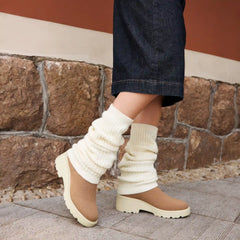 Round-Toe Chunky Platform Travel Boots (Everly)