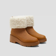 Faux Fur Platform Chunky Wedge Boots (Elaine)