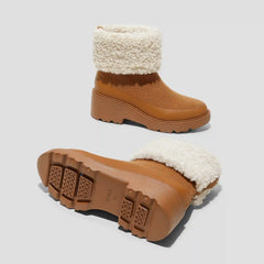 Faux Fur Platform Chunky Wedge Boots (Elaine)