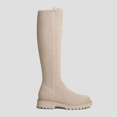 Round-Toe Stretchy Wool Knee-High Boots (Filipa)