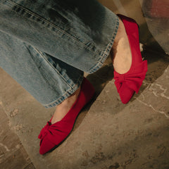 Pointed-Toe Bow Flats (Azura)