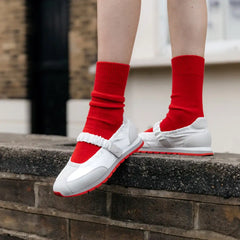 Round-Toe Satin Mary Janes (Ayla)