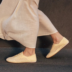 Round-Toe Lace-Up Mesh Sneakers (Yara)