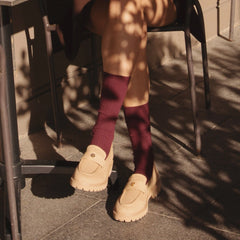 Round-Toe Platform Chunky Heel Loafers (Francesca)