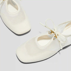 Square-Toe Organza Sneakerinas (Ciara)