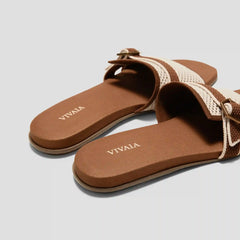 Square-Toe Flat Sandals (Delia)