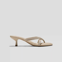 Round-Toe Kitten-Heel Sandals (Emeline)