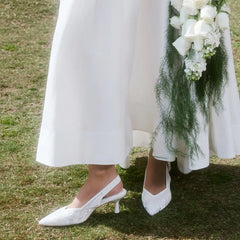 Pointed-Toe Lace Reborn™ Slingback Heels (Addison)