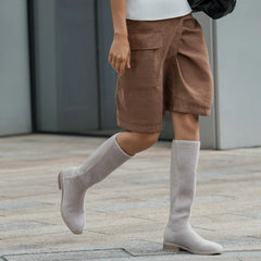 Square-Toe Knee-High Boots (Aida)